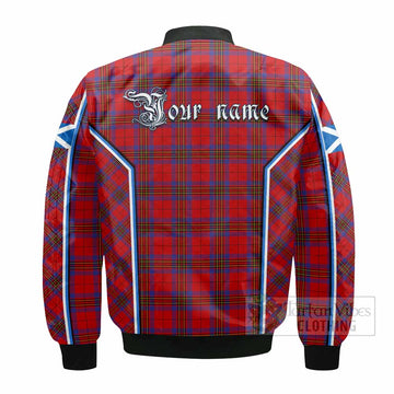 Leslie Tartan Crest Bomber Jacket Scotland Coat of Arm Flag Style