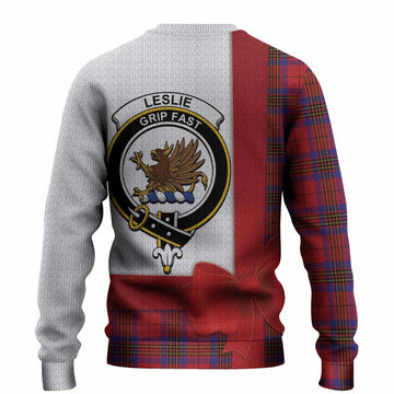 Leslie Tartan Crest Christmas Christmas Ugly Sweater Highland Cow Bagpipes Coquette Bow Style