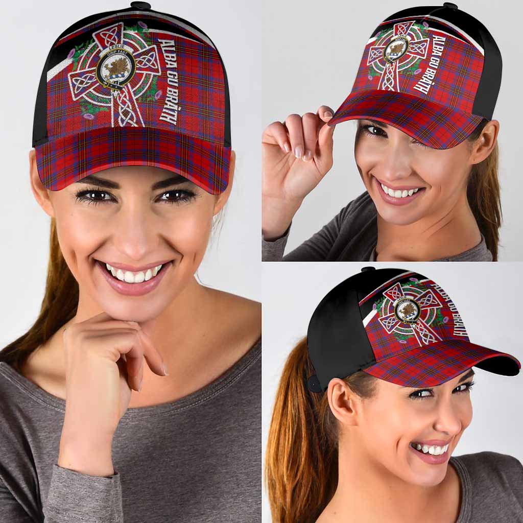 Leslie Tartan Crest Classic Cap Scottish Thistle Celtic Cross Alba Gu Brath