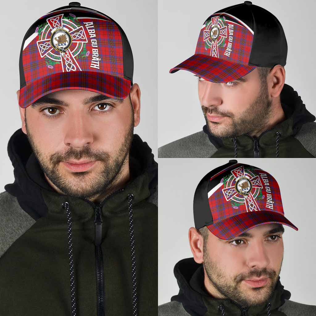 Leslie Tartan Crest Classic Cap Scottish Thistle Celtic Cross Alba Gu Brath