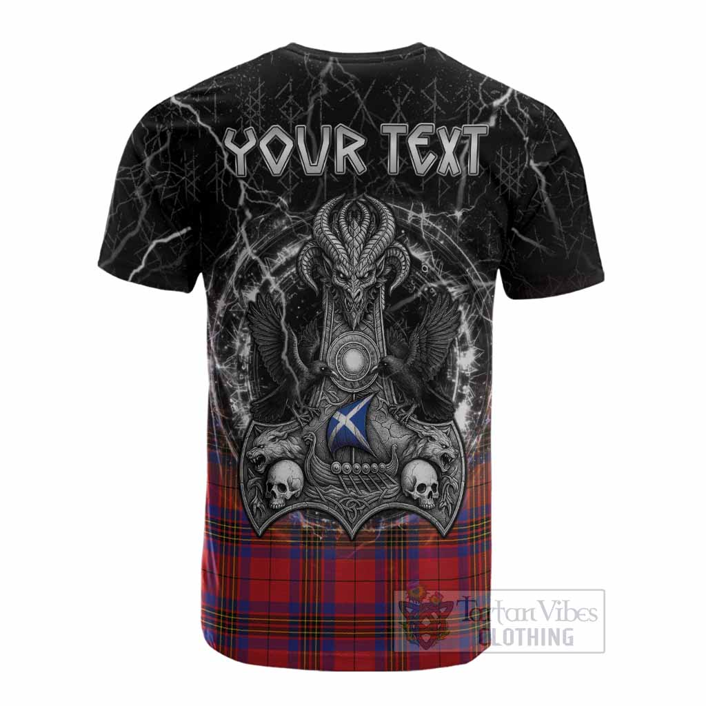 Leslie Tartan Crest Cotton T-shirt Celtic Odin's Raven Legacy