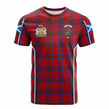 Leslie Tartan Crest Cotton T-shirt Scotland Coat of Arm Flag Style
