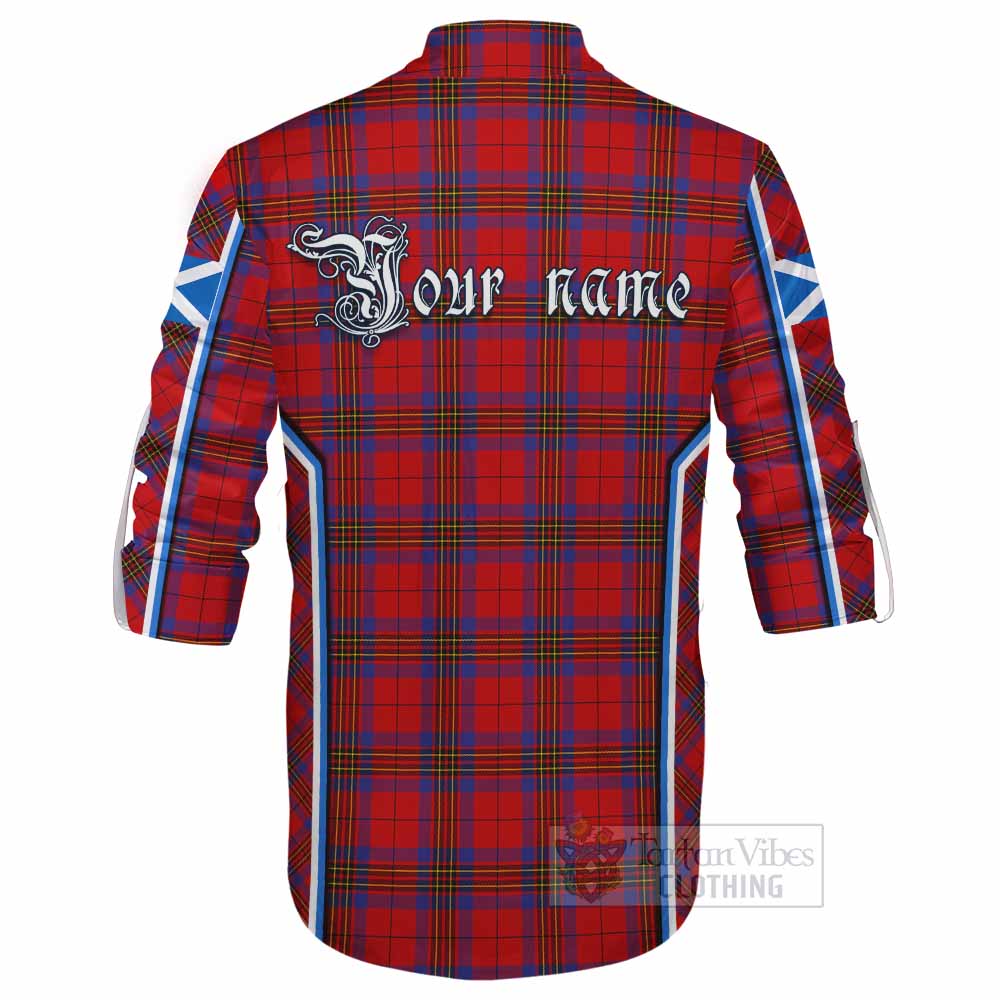 Leslie Tartan Crest Ghillie Kilt Shirt Scotland Coat of Arm Flag Style - Tartan Vibes Clothing