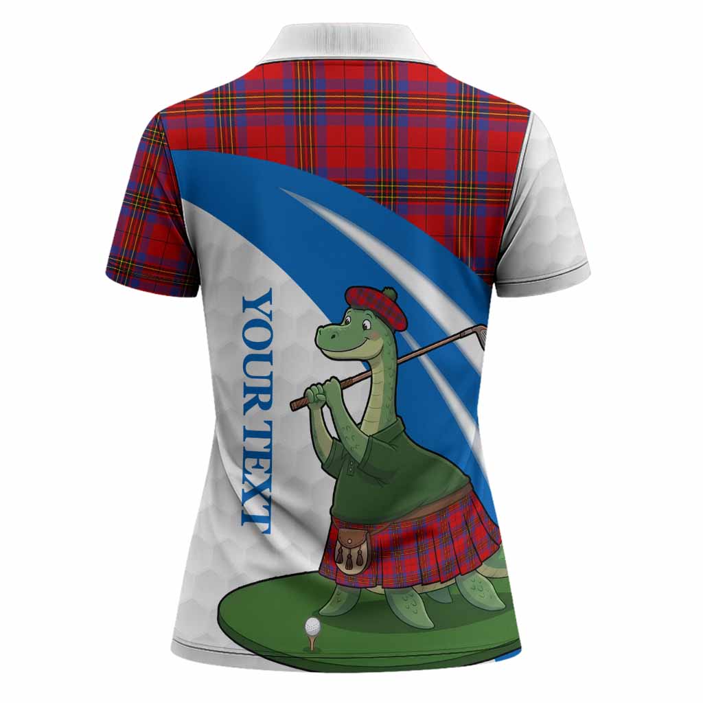 Leslie Tartan Crest Golf Nessie Women Polo Shirt Loch Ness Monster Sporty Style
