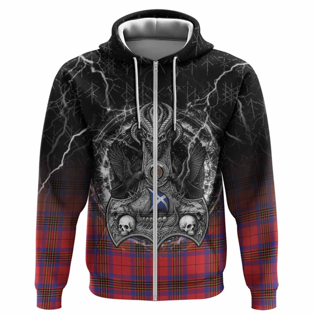Leslie Tartan Crest Hoodie Celtic Odin's Raven Legacy