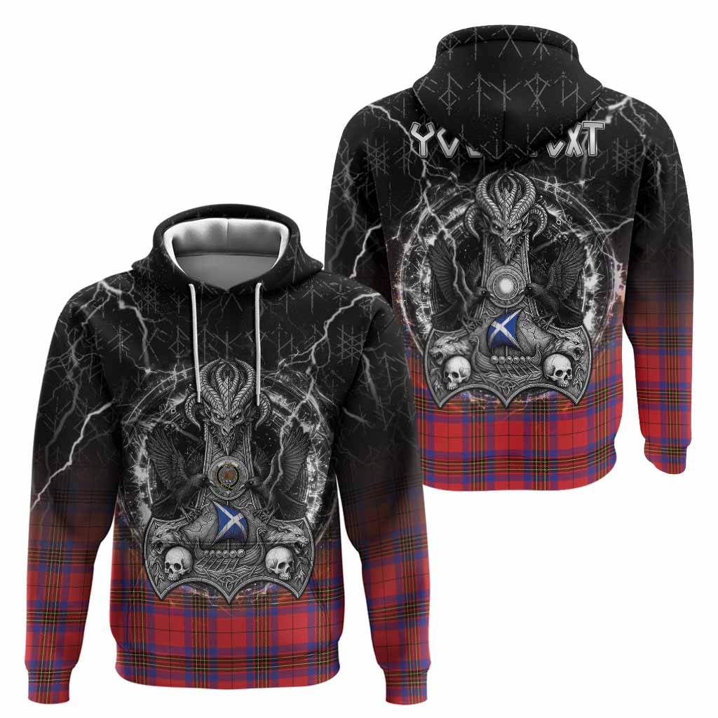 Leslie Tartan Crest Hoodie Celtic Odin's Raven Legacy
