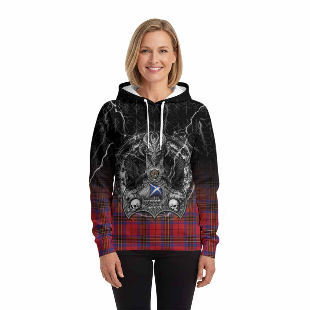 Leslie Tartan Crest Hoodie Celtic Odin's Raven Legacy
