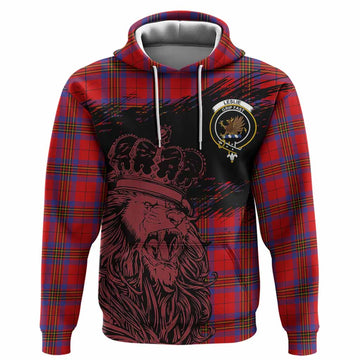 Leslie Tartan Crest Hoodie Crowned Lion Heritage Style