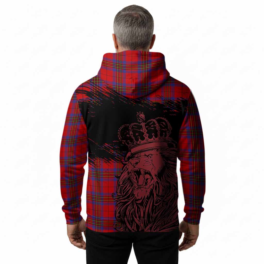 Leslie Tartan Crest Hoodie Crowned Lion Heritage Style