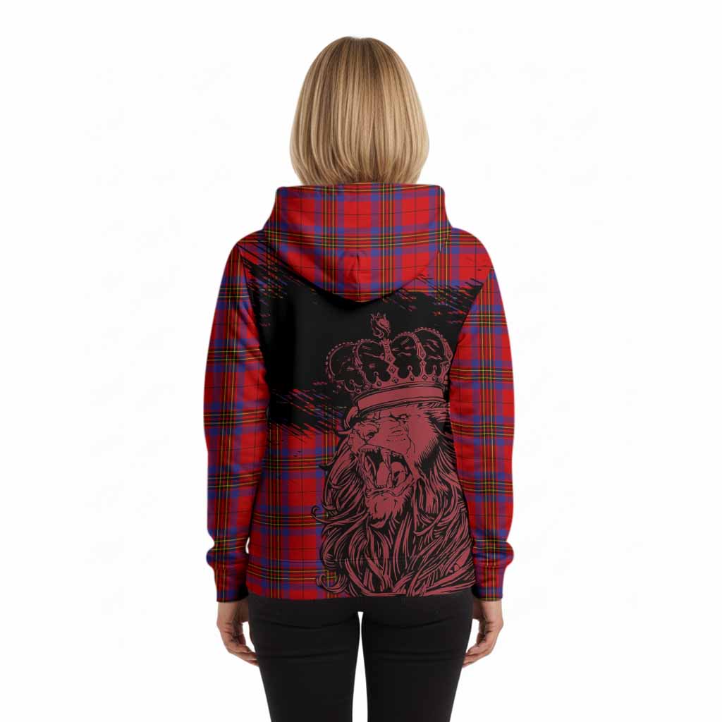 Leslie Tartan Crest Hoodie Crowned Lion Heritage Style