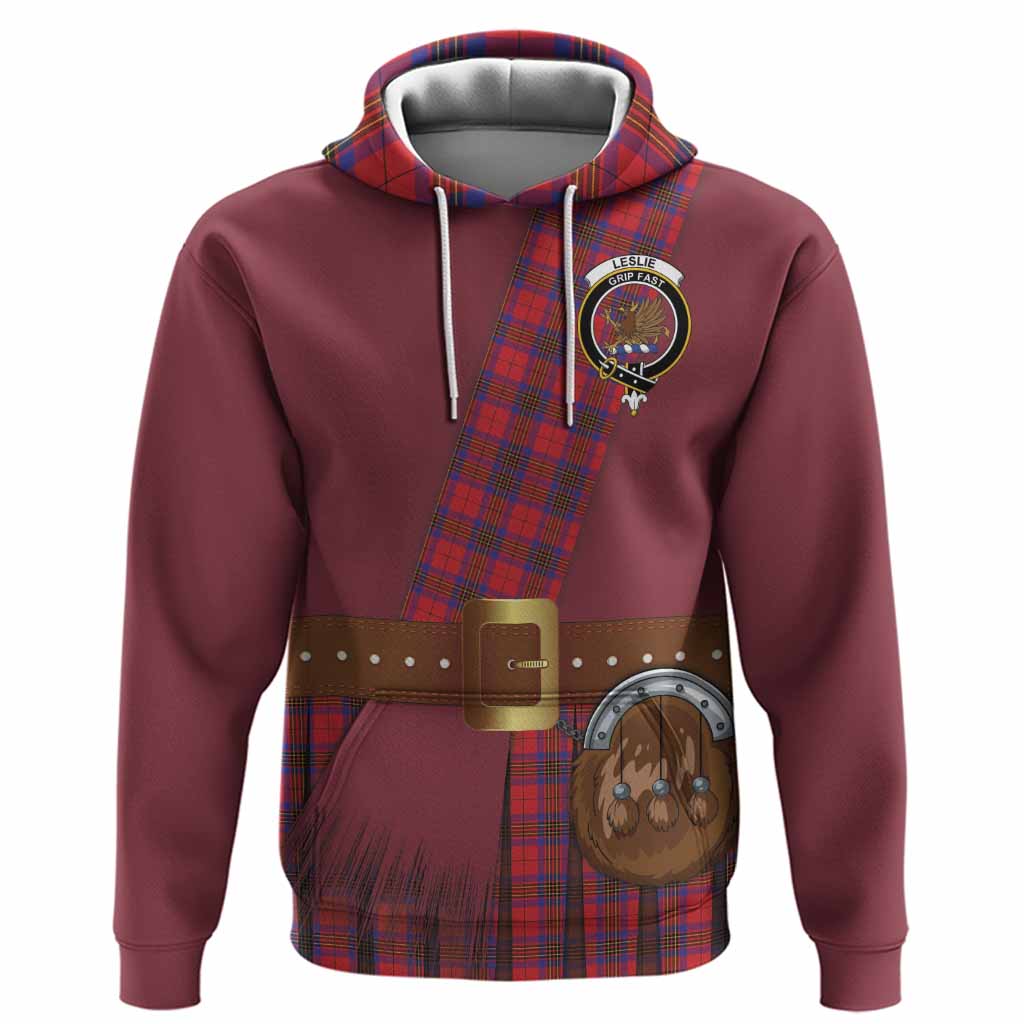 Leslie Tartan Crest Hoodie Kilt Costume Style