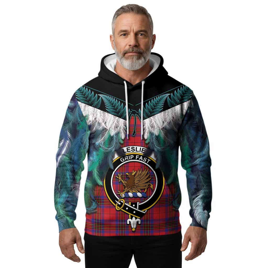 Leslie Tartan Crest Hoodie New Zealand Maori Korowai Cloak