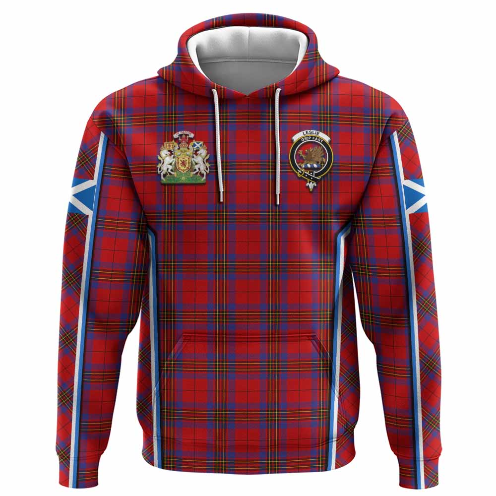 Leslie Tartan Crest Hoodie Scotland Coat of Arm Flag Style - Tartan Vibes Clothing