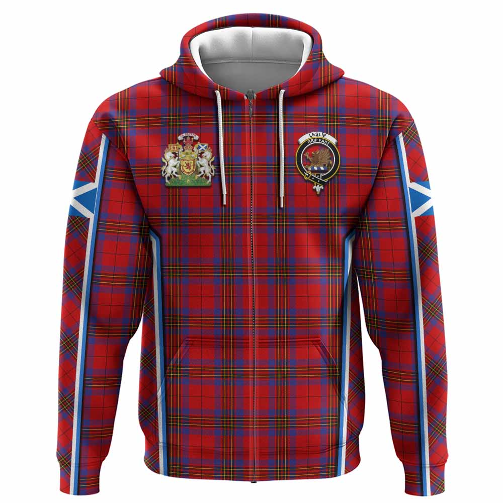 Leslie Tartan Crest Hoodie Scotland Coat of Arm Flag Style - Tartan Vibes Clothing