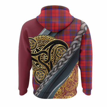 Leslie Tartan Crest Hoodie Scottish Triskele Celtic