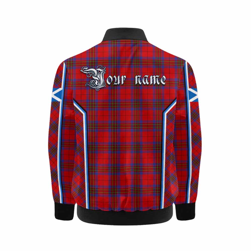 Leslie Tartan Crest Kid Bomber Jacket Scotland Coat of Arm Flag Style - Tartan Vibes Clothing