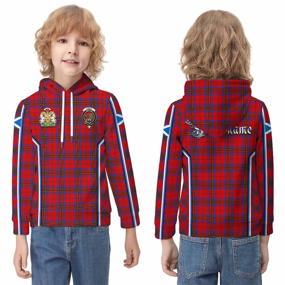 Leslie Tartan Crest Kid Hoodie Scotland Coat of Arm Flag Style - Tartan Vibes Clothing
