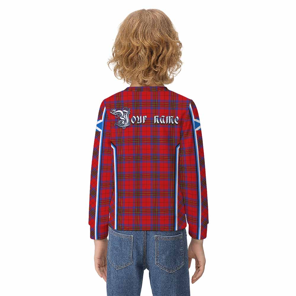 Leslie Tartan Crest Kid Knitted Sweatshirt Scotland Coat of Arm Flag Style - Tartan Vibes Clothing