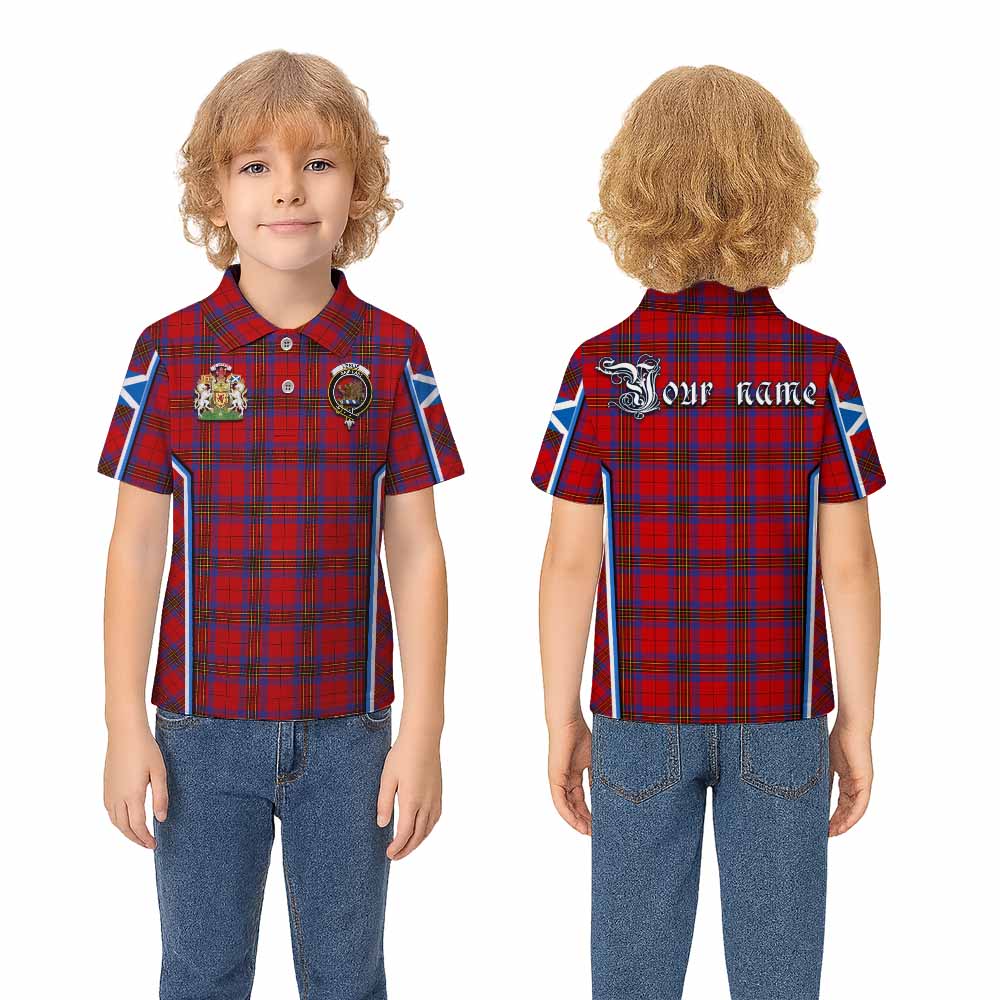 Leslie Tartan Crest Kid Polo Shirt Scotland Coat of Arm Flag Style - Tartan Vibes Clothing