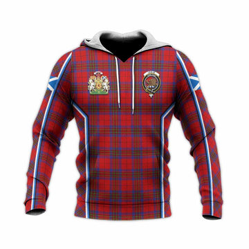 Leslie Tartan Crest Knitted Hoodie Scotland Coat of Arm Flag Style