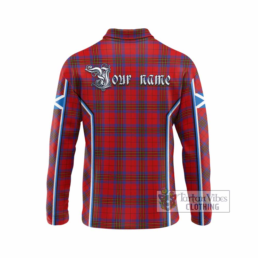 Leslie Tartan Crest Long Sleeve Polo Shirt Scotland Coat of Arm Flag Style - Tartan Vibes Clothing