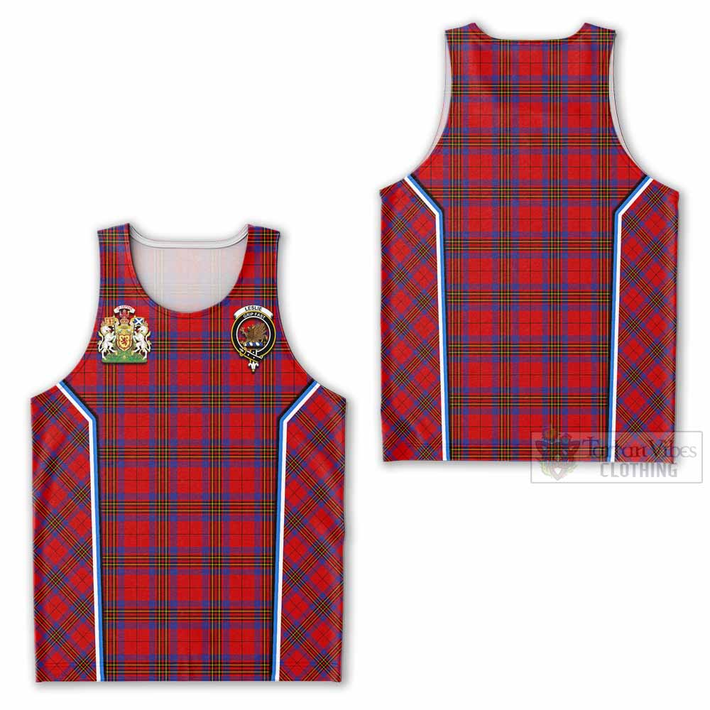 Leslie Tartan Crest Men Tank Top Scotland Coat of Arm Flag Style - Tartan Vibes Clothing