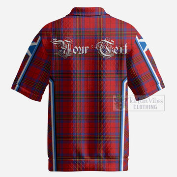 Leslie Tartan Crest Men’s Polo Sweater Top Scotland Coat of Arm Flag Style