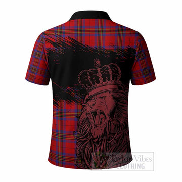 Leslie Tartan Crest Polo Shirt Crowned Lion Heritage Style