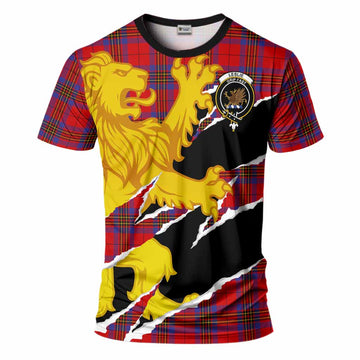 Leslie Tartan Crest Scottish T-Shirt Heraldic Golden Lion