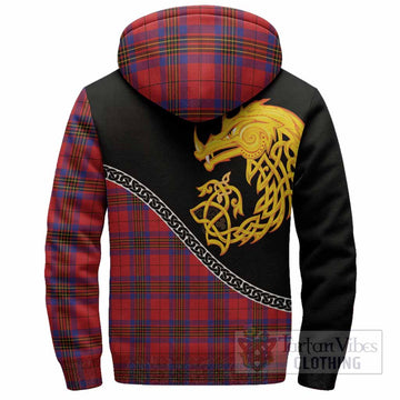 Leslie Tartan Crest Sherpa Hoodie Legendary Dragon Knot Half Style
