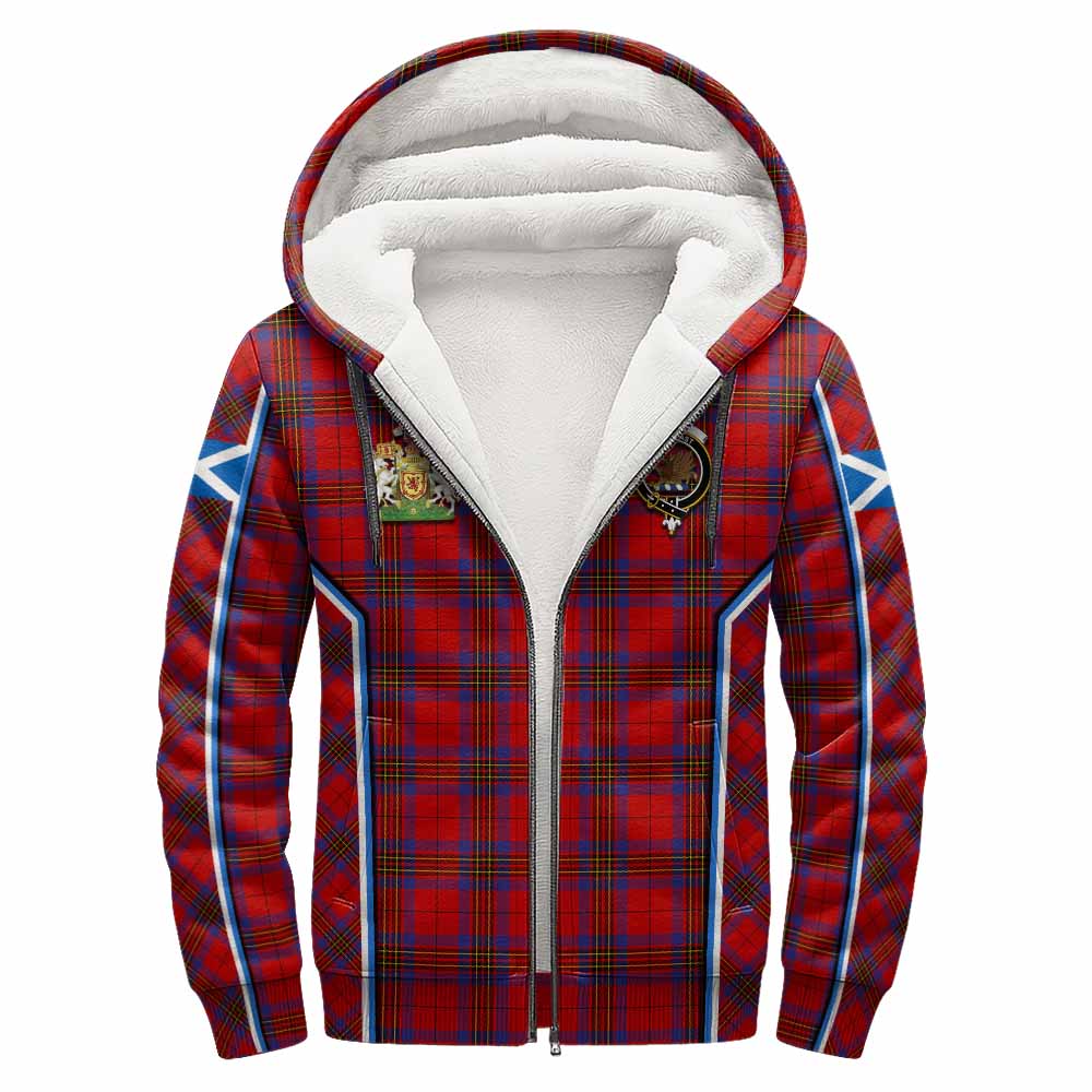Leslie Tartan Crest Sherpa Hoodie Scotland Coat of Arm Flag Style - Tartan Vibes Clothing