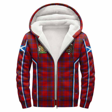 Leslie Tartan Crest Sherpa Hoodie Scotland Coat of Arm Flag Style