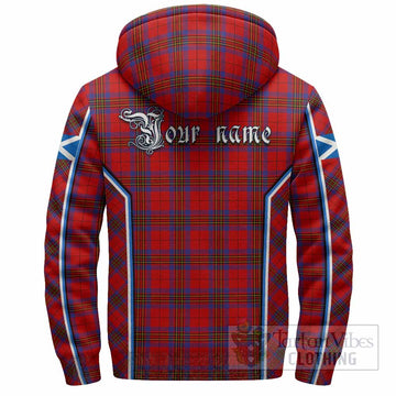 Leslie Tartan Crest Sherpa Hoodie Scotland Coat of Arm Flag Style