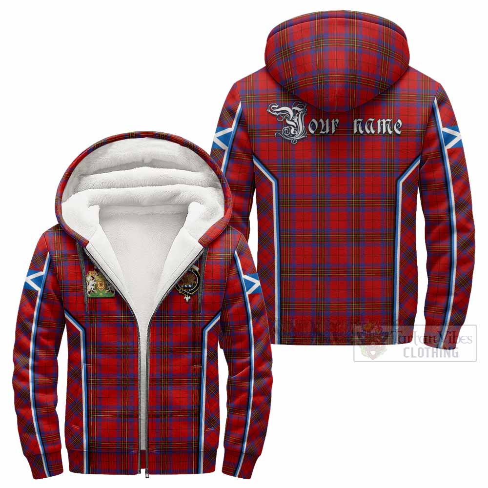 Leslie Tartan Crest Sherpa Hoodie Scotland Coat of Arm Flag Style - Tartan Vibes Clothing