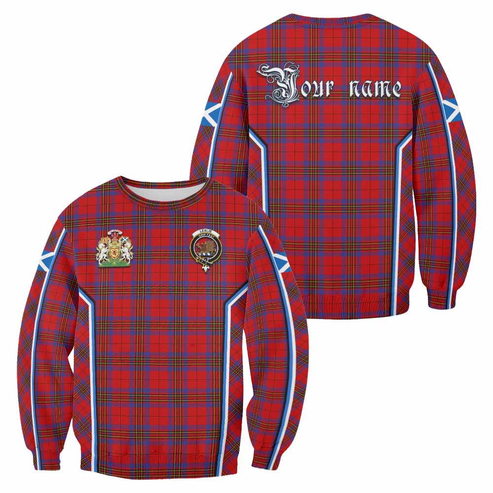 Leslie Tartan Crest Sweatshirt Scotland Coat of Arm Flag Style - Tartan Vibes Clothing