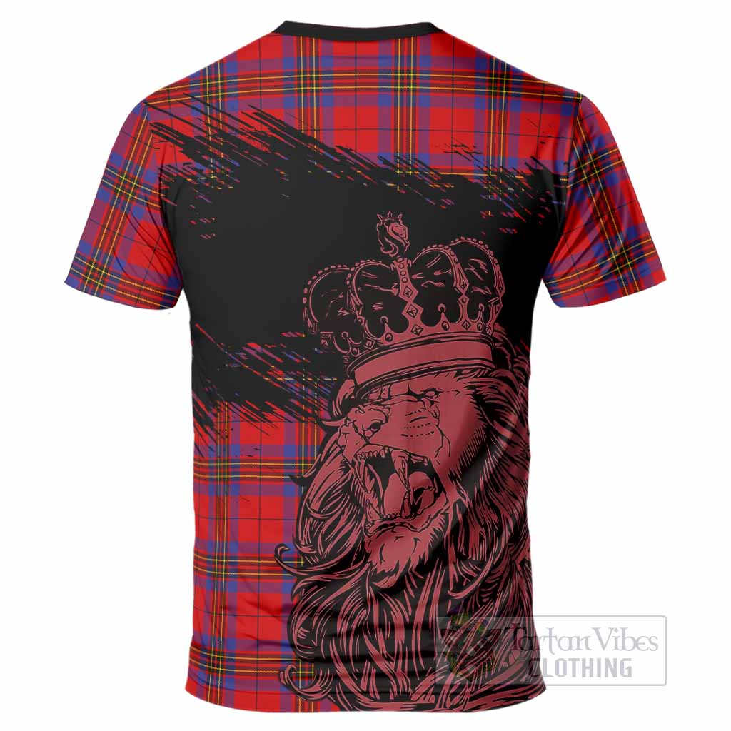 Leslie Tartan Crest T-Shirt Crowned Lion Heritage Style