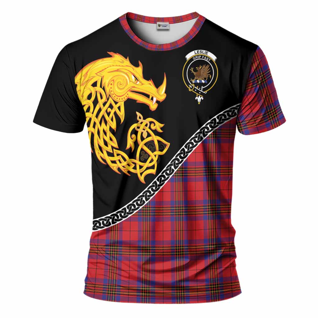 Leslie Tartan Crest T-Shirt Legendary Dragon Knot Half Style