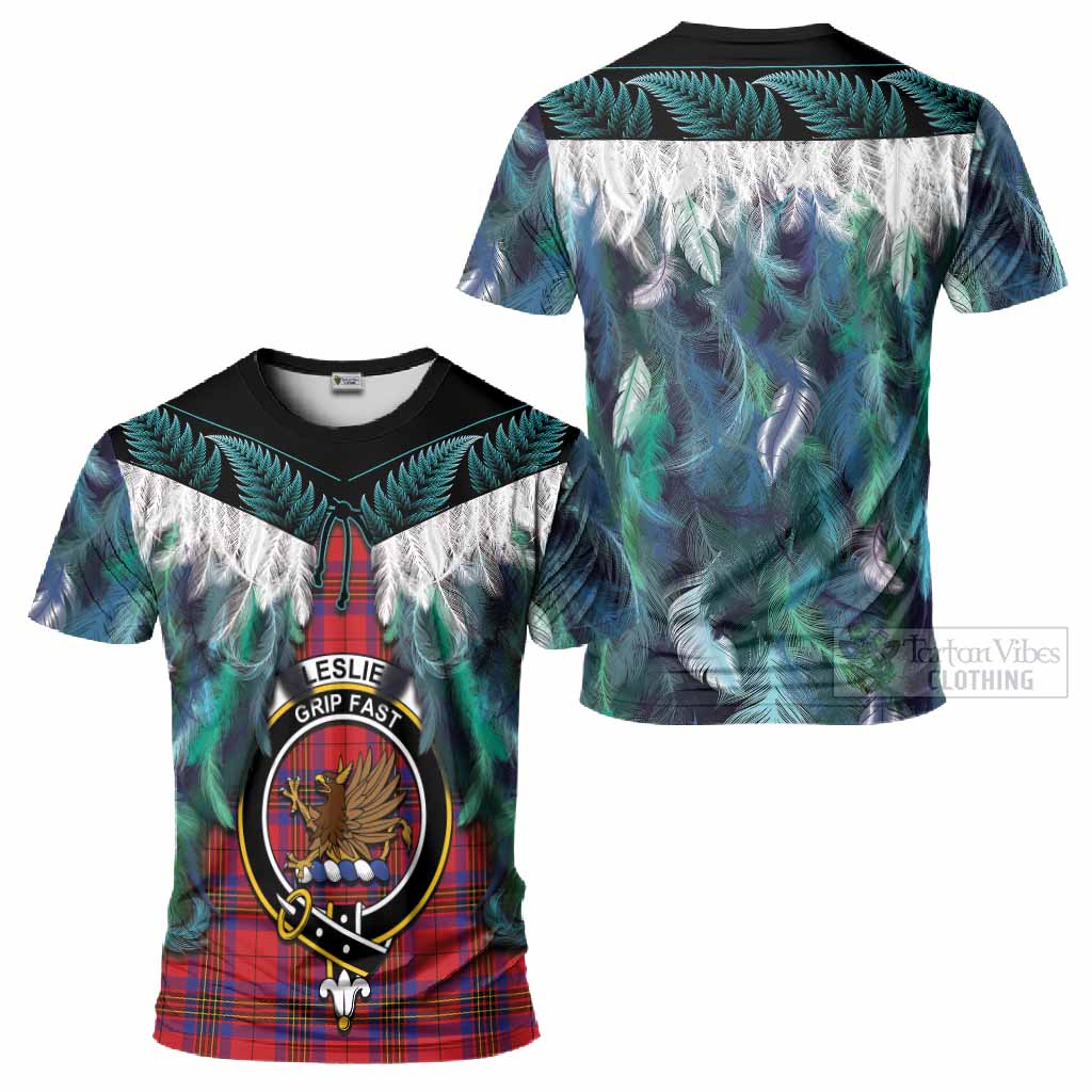 Leslie Tartan Crest T-Shirt New Zealand Maori Korowai Cloak