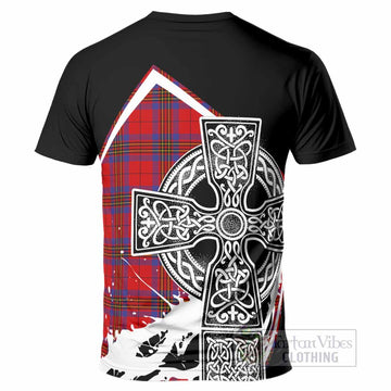 Leslie Tartan Crest T-Shirt Scottish Celtic Cross Heritage