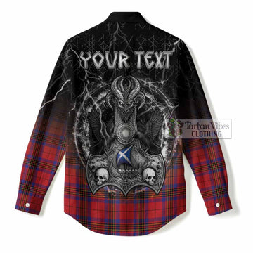 Leslie Tartan Crest Women Casual Shirt Celtic Odin's Raven Legacy