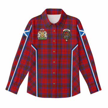 Leslie Tartan Crest Women Casual Shirt Scotland Coat of Arm Flag Style