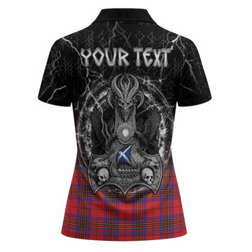 Leslie Tartan Crest Women Polo Shirt Celtic Odin's Raven Legacy