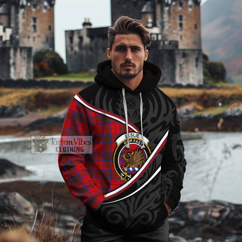 Leslie Tartan Family Crest Cotton Hoodie Celtic Scottish Thistle Floral - Tartan Vibes Clothing