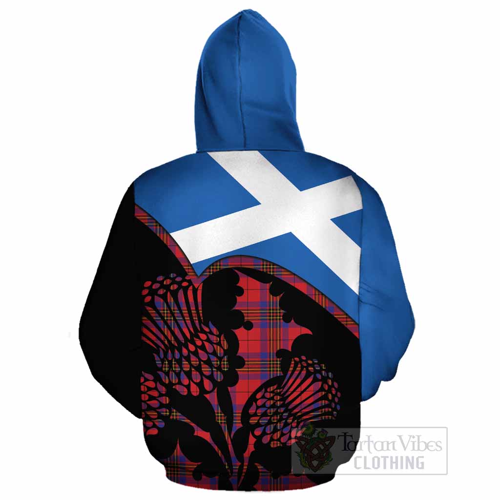 Leslie Tartan Family Crest Cotton Hoodie Scotland Thistle Floral Flag Style