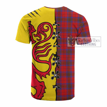 Leslie Tartan Family Crest Cotton T-shirt Lion Rampant Honor