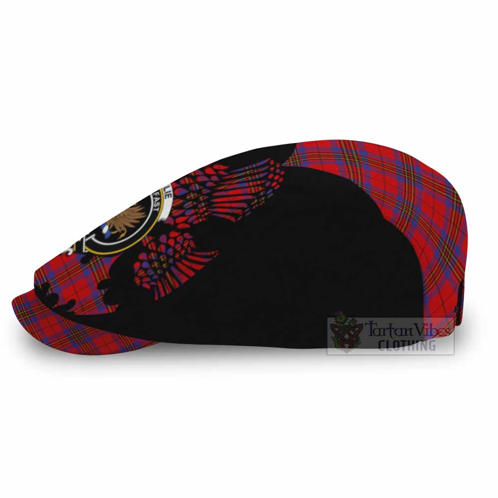 Leslie Tartan Family Crest Flat Cap, Jeff Cap Scotland Thistle Floral
