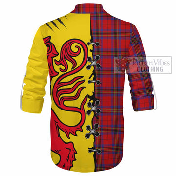 Leslie Tartan Family Crest Ghillie Kilt Shirt Lion Rampant Honor