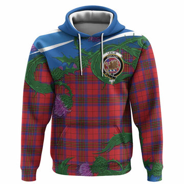 Leslie Tartan Family Crest Hoodie Thistle in Minimalism