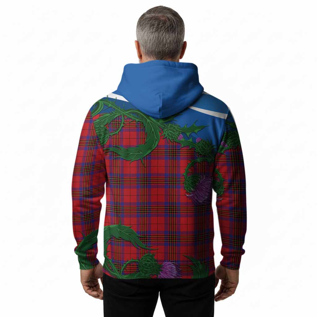 Leslie Tartan Family Crest Hoodie Thistle in Minimalism