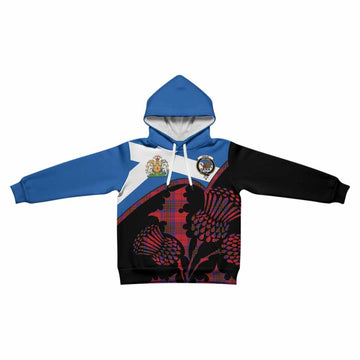 Leslie Tartan Family Crest Kid Hoodie Scotland Thistle Floral Flag Style